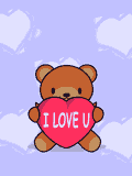 Gif animé coeur ourson